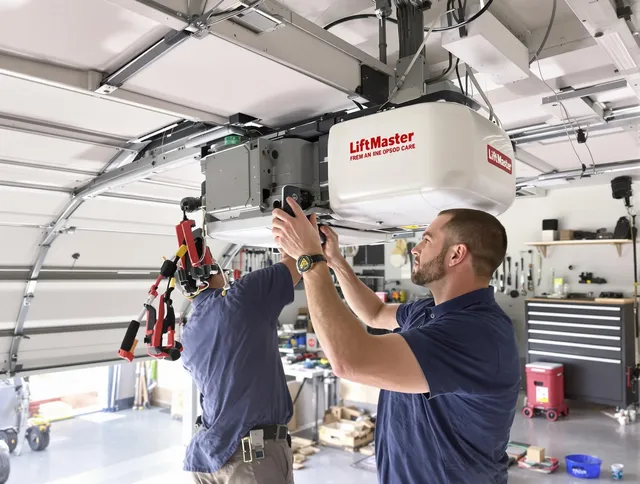 Scituate Garage Door Repair technician performing advanced diagnostics on garage opener in Scituate