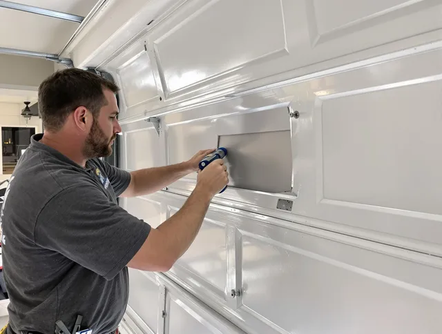 Garage door panel repair by Scituate Garage Door Repair in Scituate