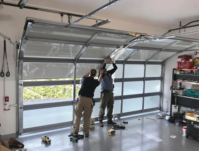 Scituate Garage Door Repair expert performing precise panel replacement on Scituate garage door